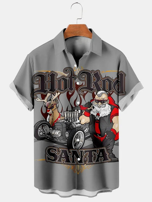 Men's Christmas Funny Graphic Short Sleeve Hawaiian Shirt